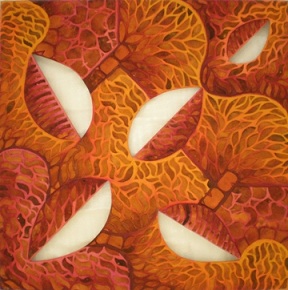 Mónica Sarmiento Castillo, árboles y espacios III, mixta, 100x100cm Mónica Sarmiento